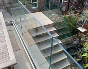 Close Up Of Frameless Glass Balustrade