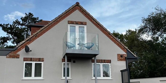 glass balcony on residential home