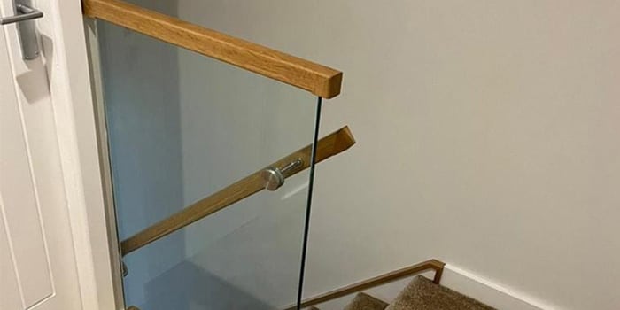 oak and glass balcony in residential property