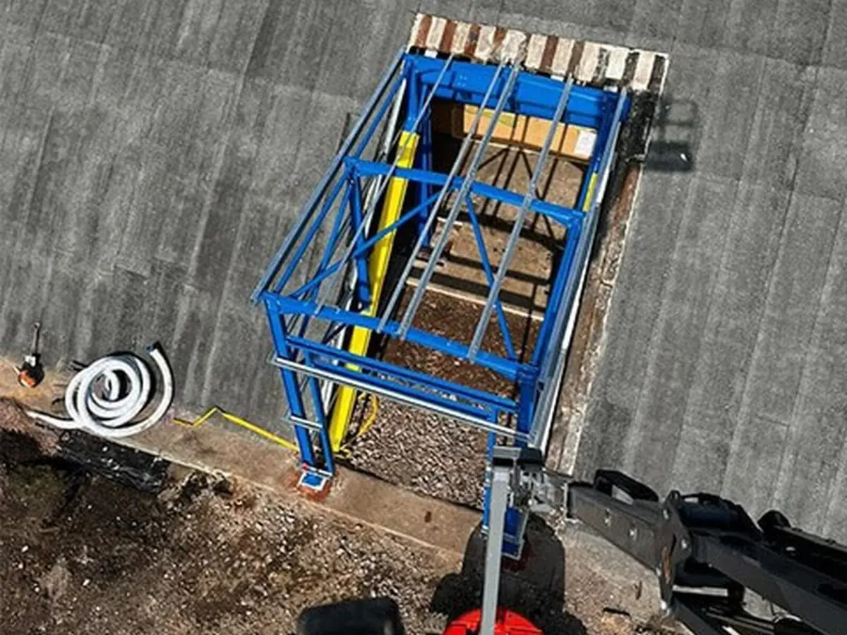 steelwork installation image from above