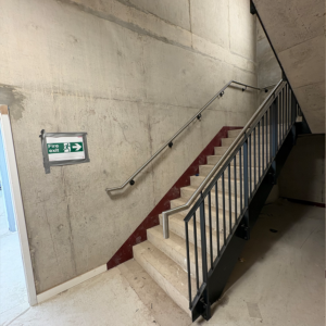 large metal staircase from side