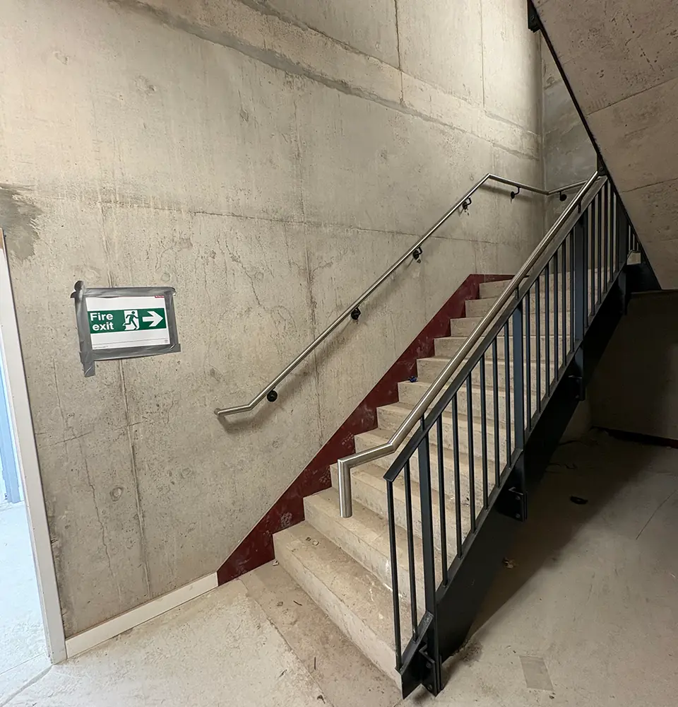 large metal staircase from side