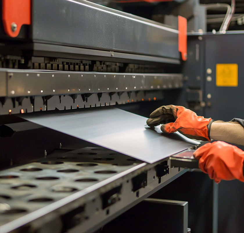 mand bending sheet metal in machine