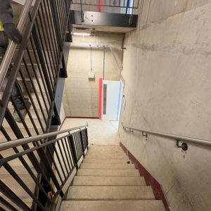 view down steel internal staircase