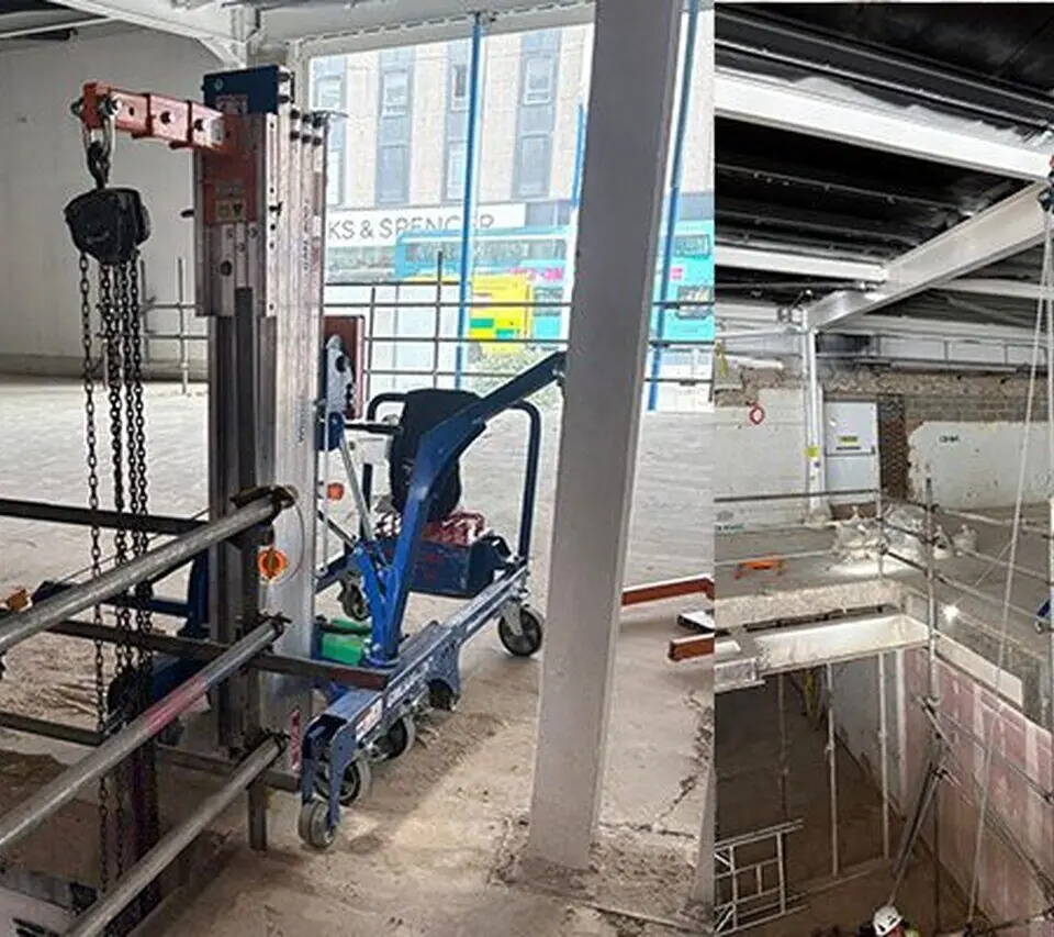 winching steel beams in brighton