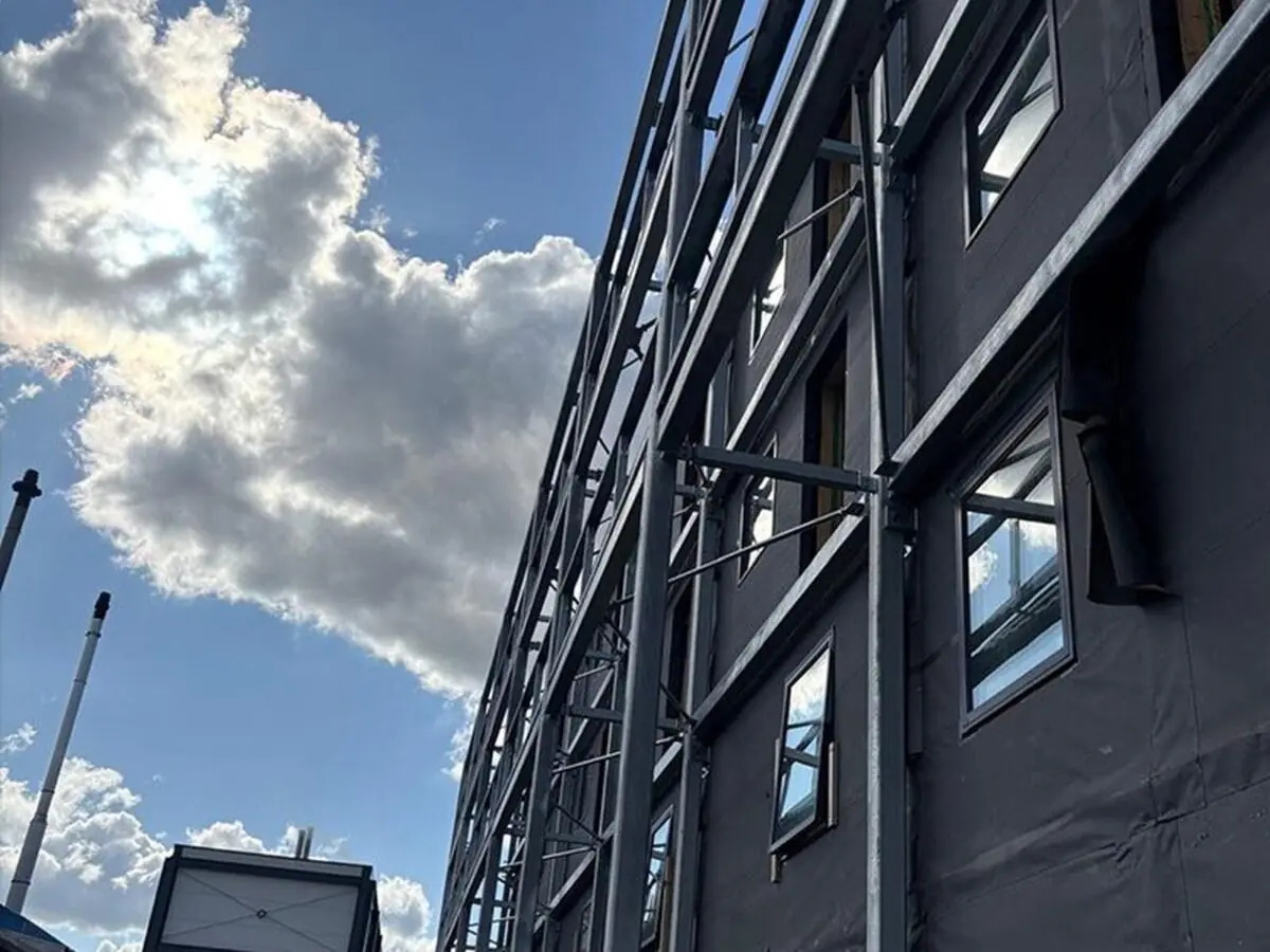 large steel walkway structure side view leeds