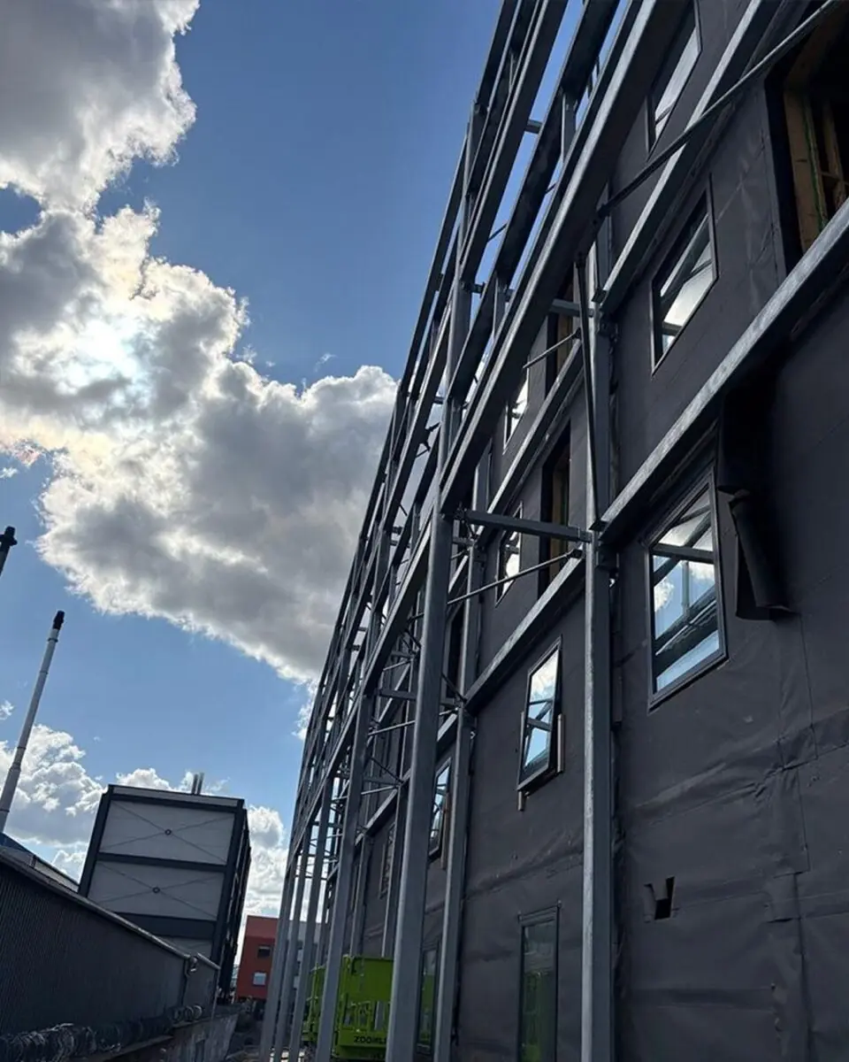 large steel walkway structure side view leeds