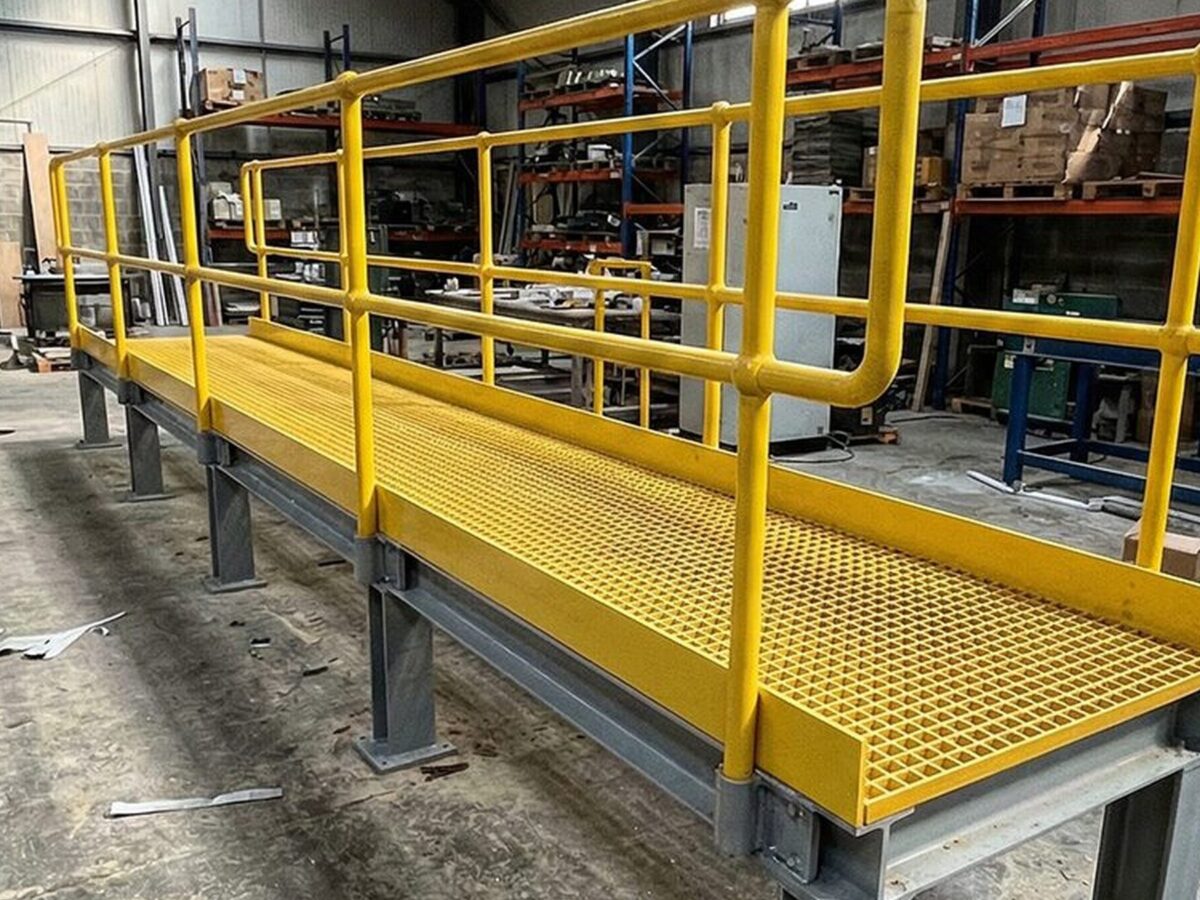 assembling grp walkway in uis warehouse