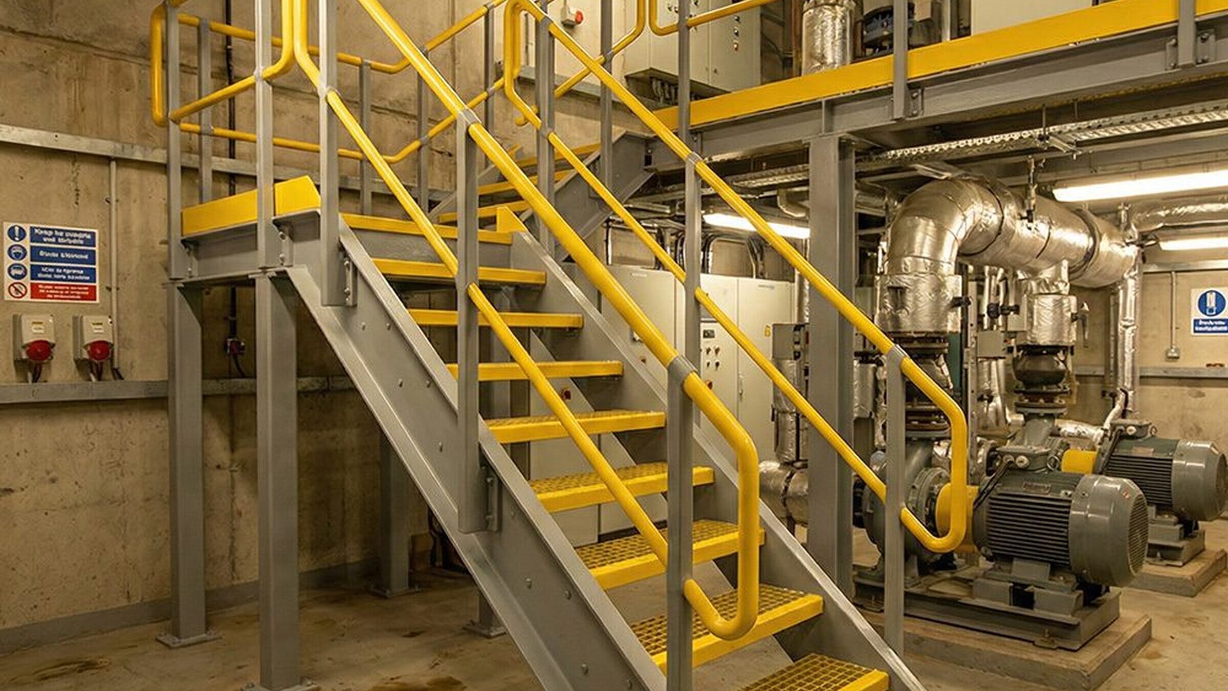 Durable GRP staircase installed in a Sheffield factory