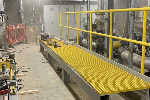 partially manufactured grp riser walkway in uis factory
