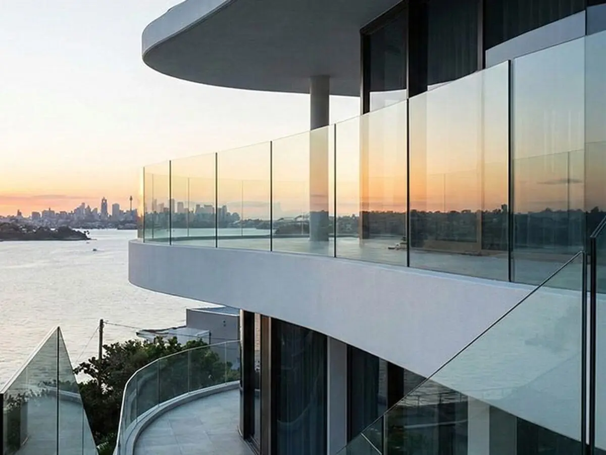 frameless glass balustrade on uk seafront property