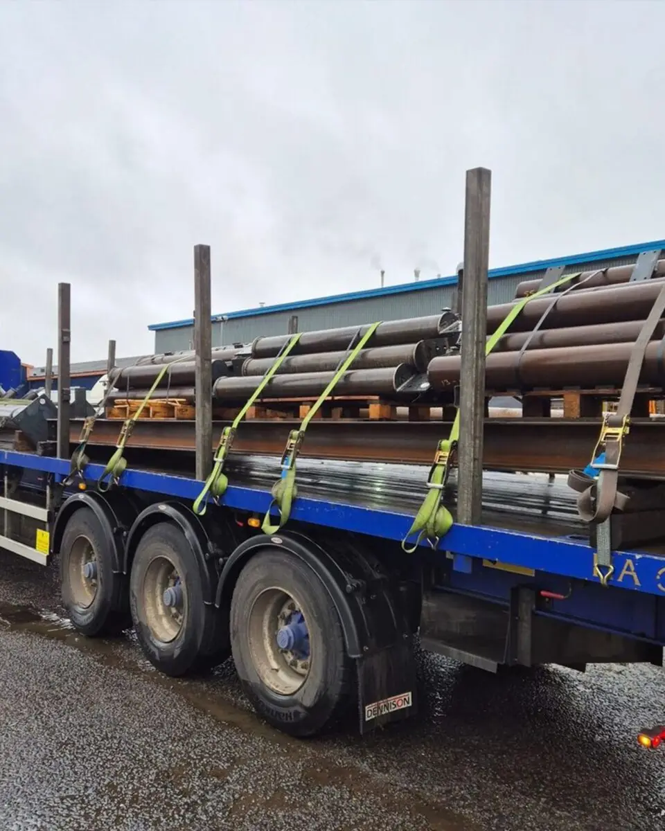 lorry with reclaimed structural steelwork november 2025